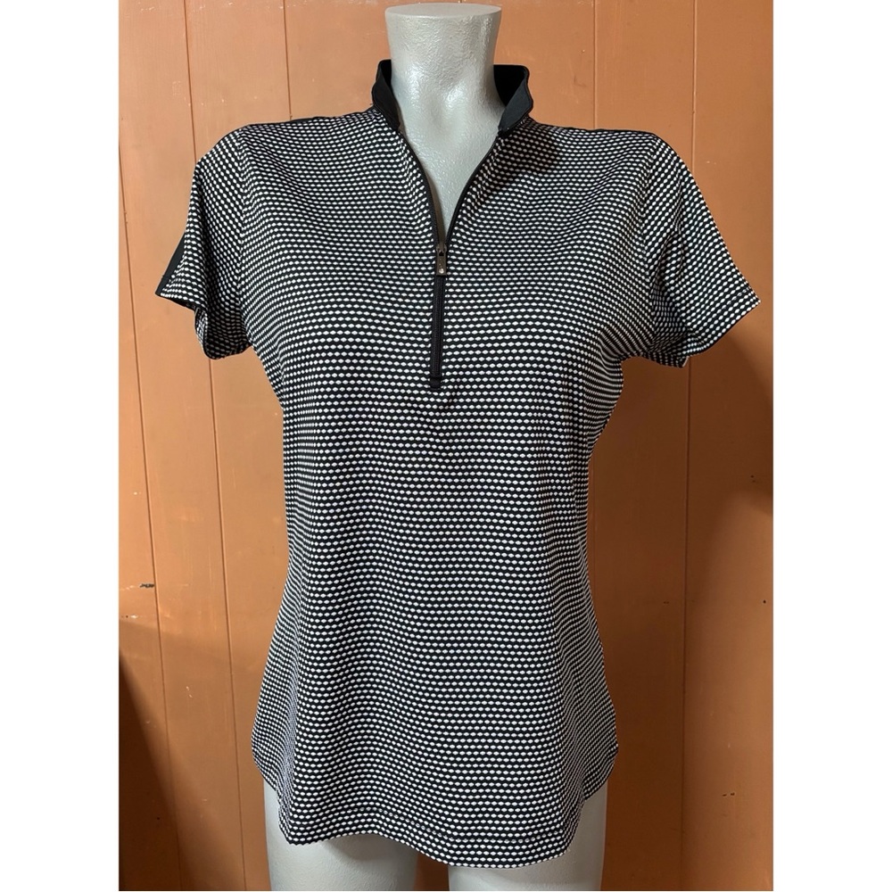 Lopez Golf Quarter Zip Top Black & White M